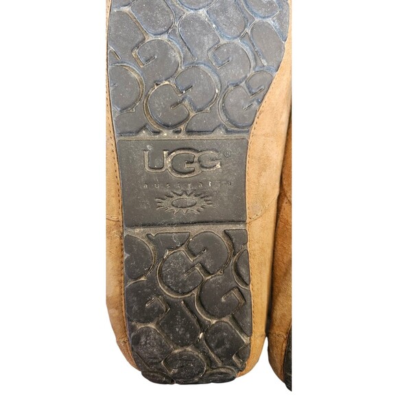 UGG Slippers Mens 12 Brown Ascot Suede Leather Upper Sherpa Shoes Australia main image 9